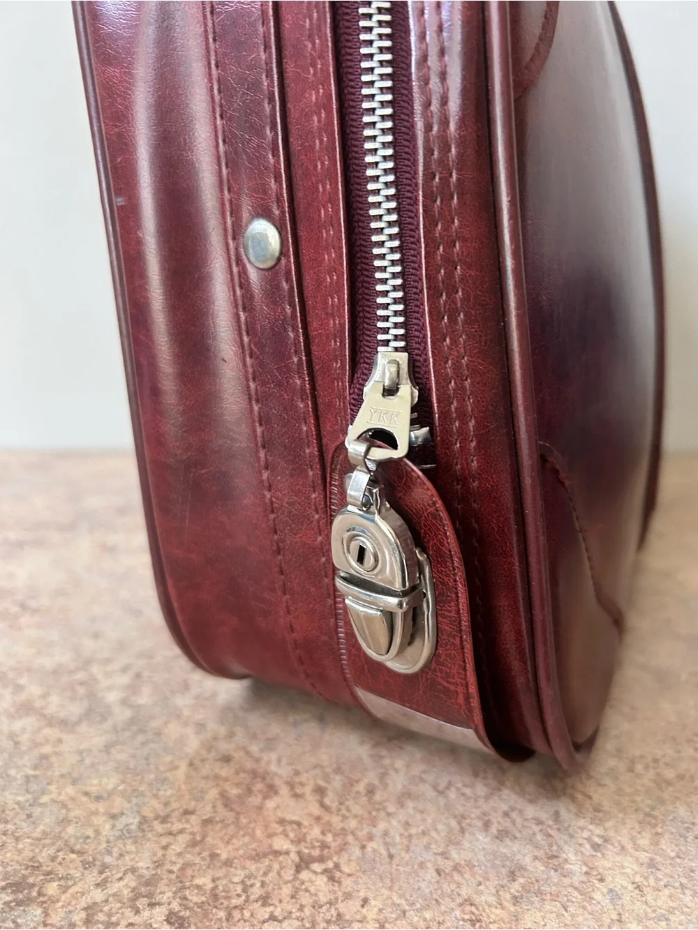 Vintage 70s Vegan Leather Overnight Bag or Briefcase 16x10x4